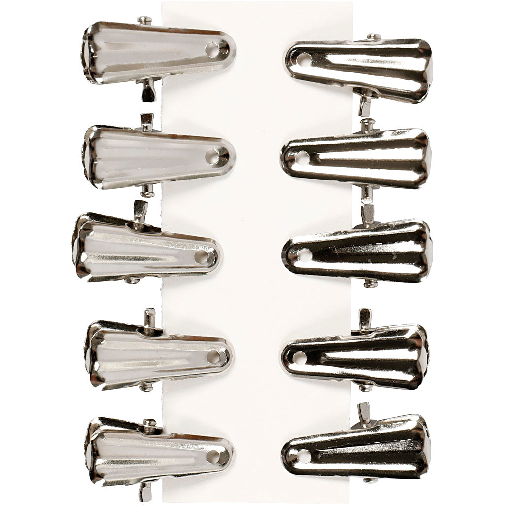 Deco knijpers, L: 27 mm, B: 14 mm, zilver, 10 stuk/ 1 doos [HOB-559540]