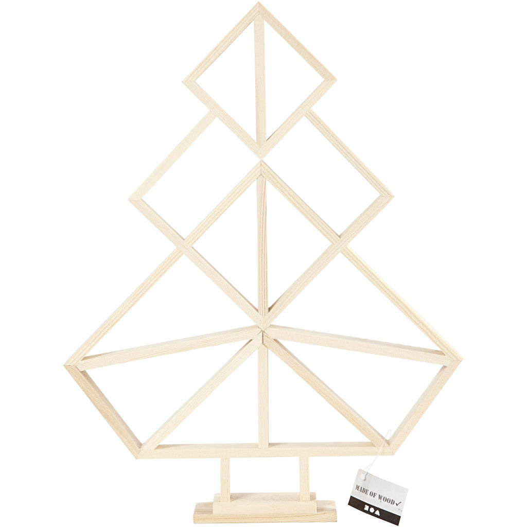Geometrische kerstboom van hout, H: 40 cm, B: 31 cm, 1 stuk [HOB-56198]