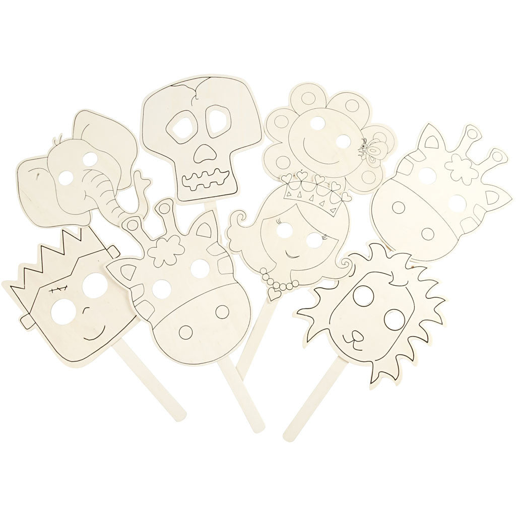 Maskers, L: 35 cm, B: 22 cm, dikte 2 mm, 16 stuk/ 1 doos [HOB-56402]