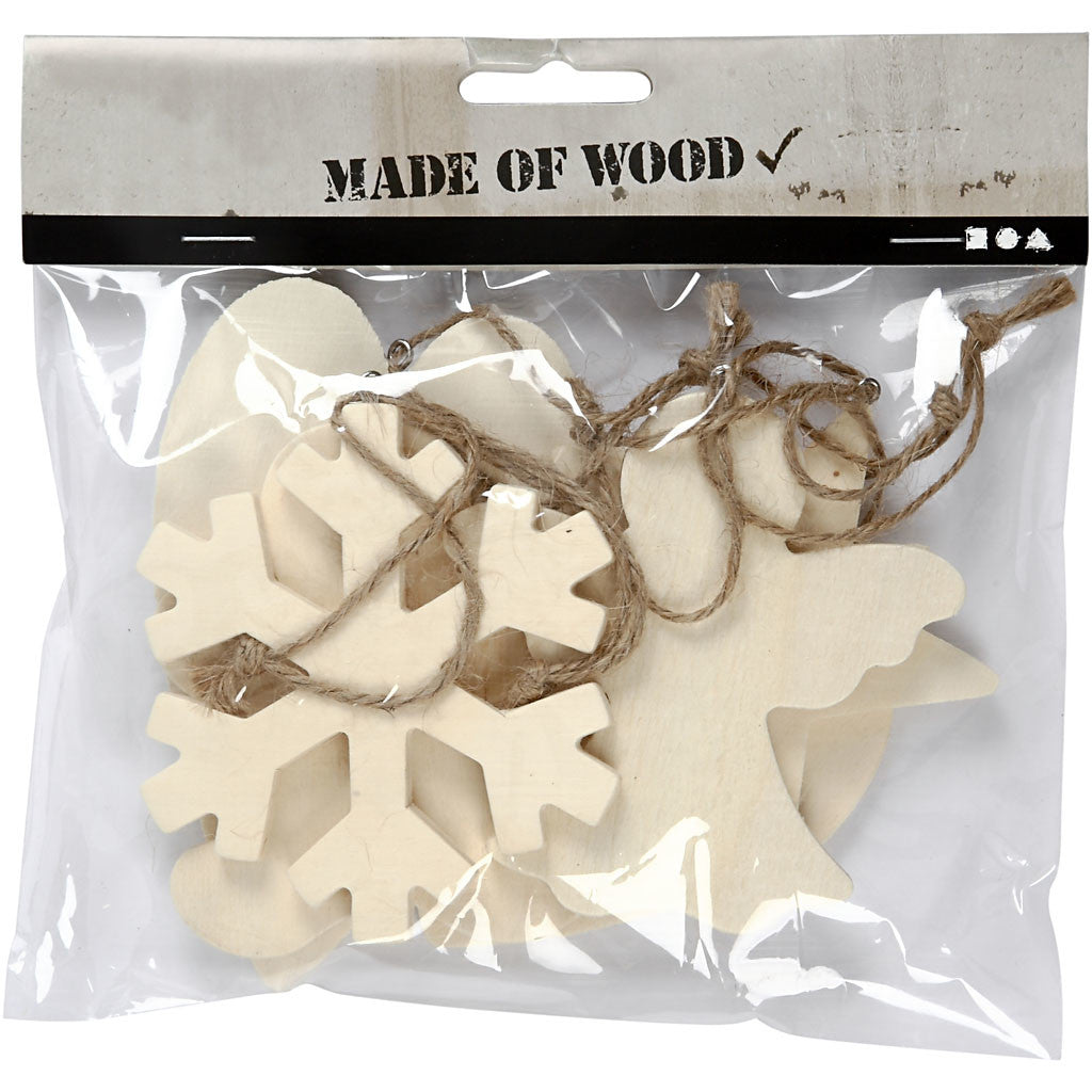 Ornamenten, afm 9-11 cm, dikte 4 mm, 6 stuk/ 1 doos [HOB-564050]