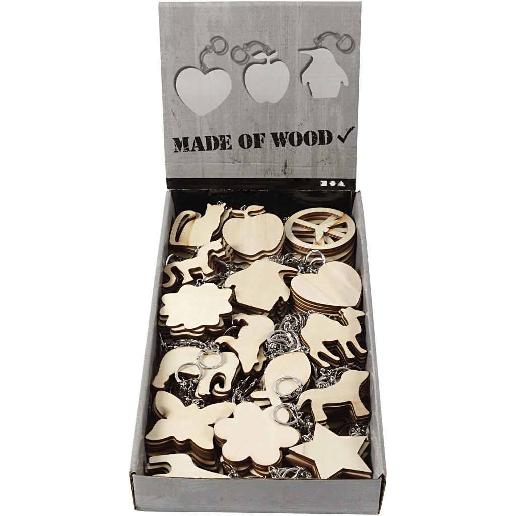 Sleutelhangers, afm 7x7 cm, dikte 3 mm, 128 stuk/ 1 doos [HOB-56410]