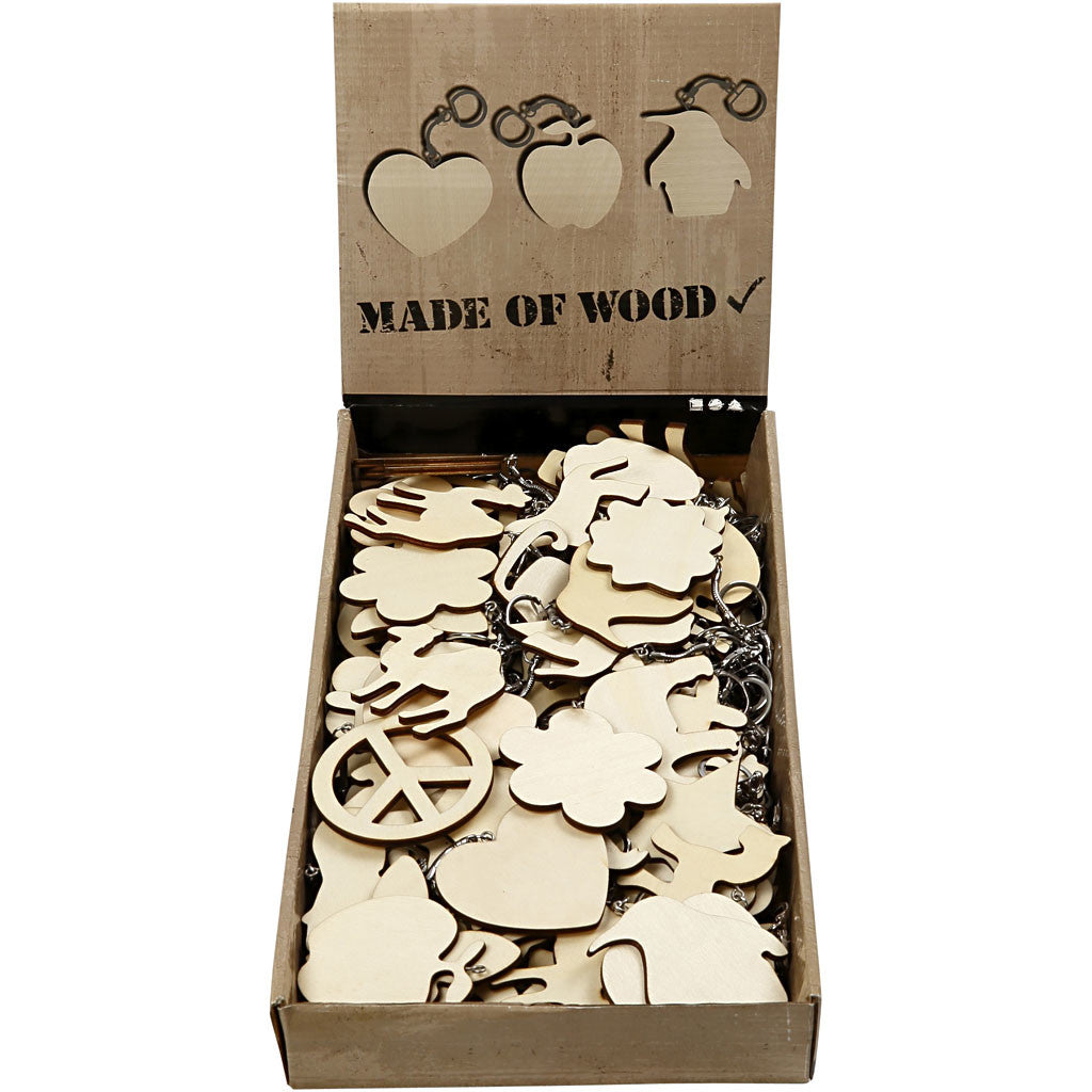 Sleutelhangers, afm 7x7 cm, dikte 3 mm, 128 stuk/ 1 doos [HOB-56410]