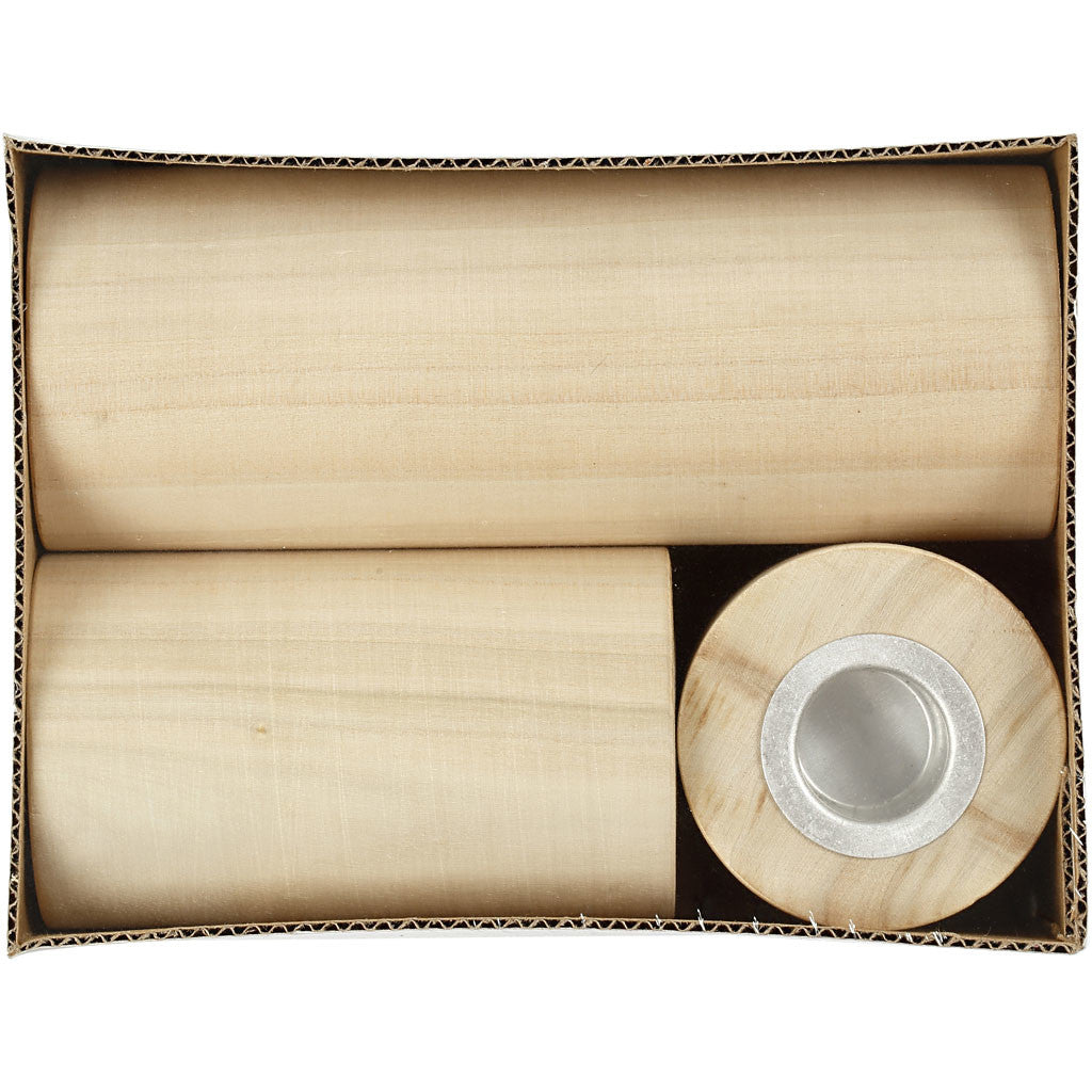 Kandelaars, H: 14,5+9+6,5 cm, gatgrootte 2,3 cm, 3 stuk/ 1 doos [HOB-56413]