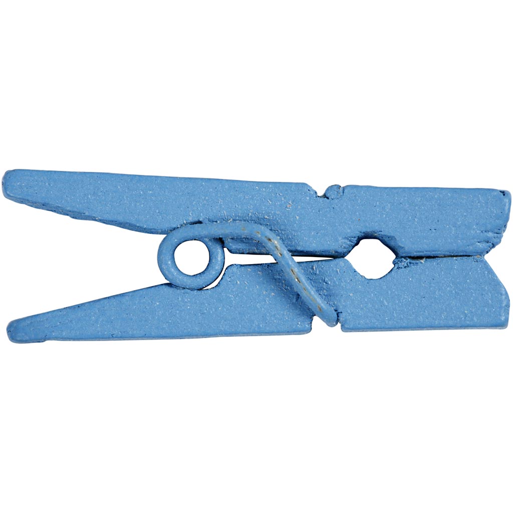 Mini wasknijpers, L: 25 mm, B: 3 mm, blauw, 36 stuk/ 1 doos [HOB-56439]