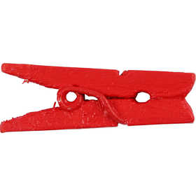 Mini wasknijpers, L: 25 mm, B: 3 mm, rood, 36 stuk/ 1 doos [HOB-56441]