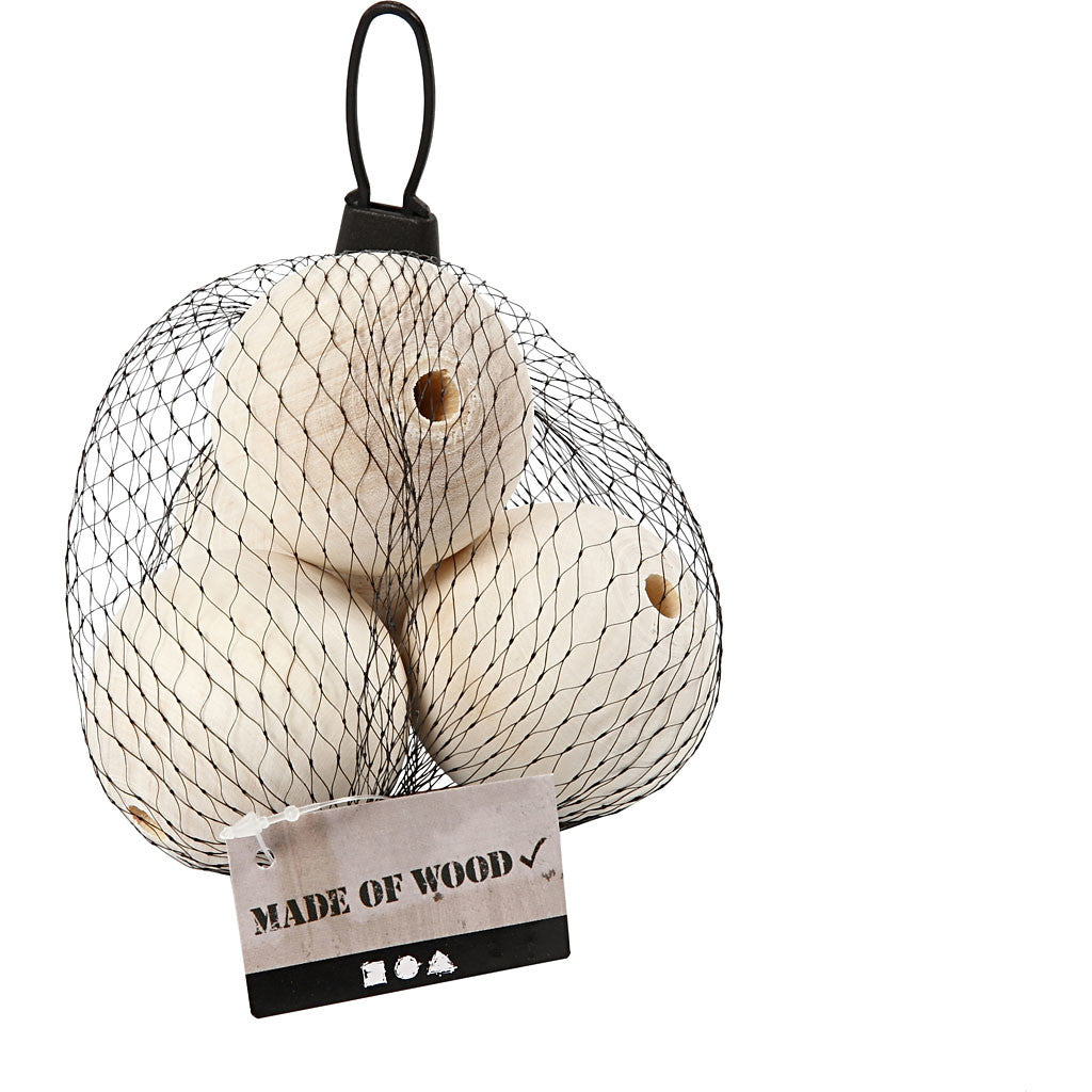 Houten kraal, d 50 mm, gatgrootte 8 mm, 4 stuk/ 1 doos [HOB-56678]