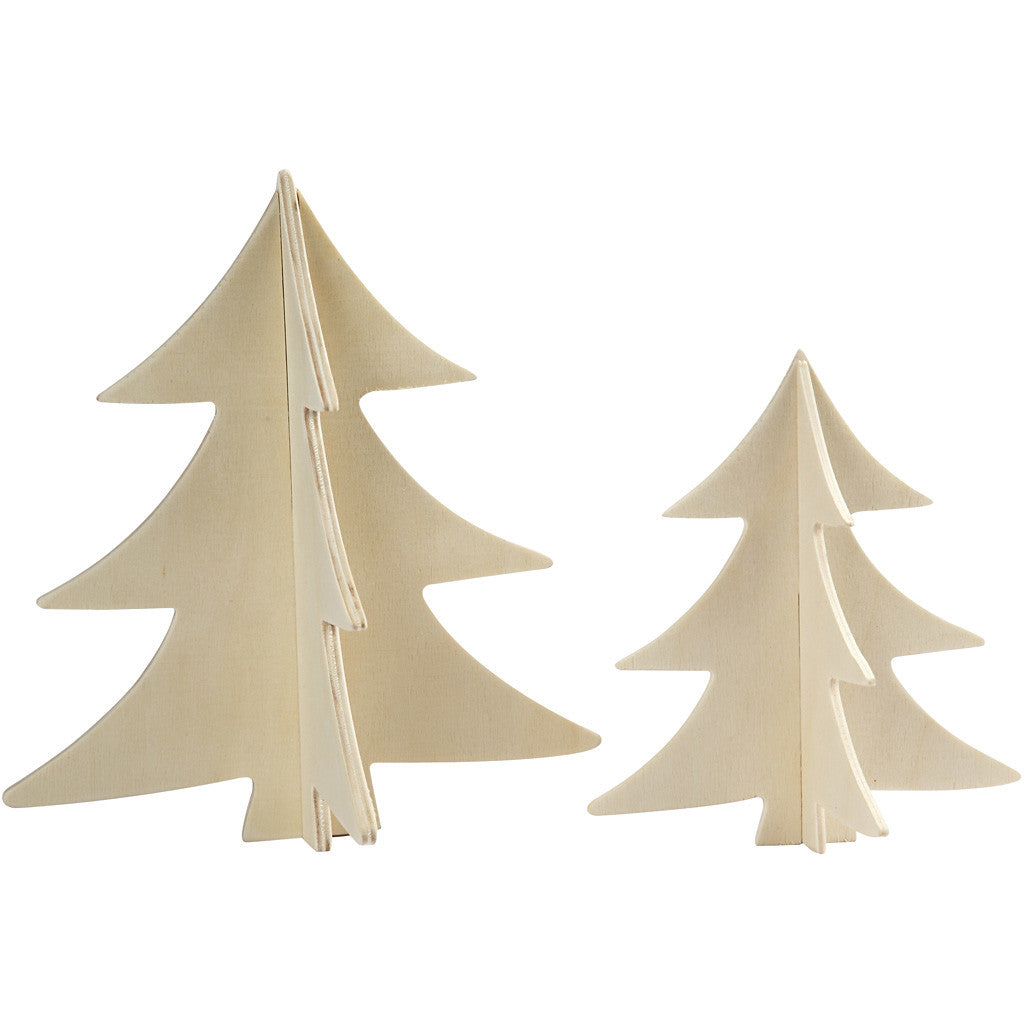 Kerstbomen, H: 13+18 cm, 2 stuk/ 1 doos [HOB-56712]