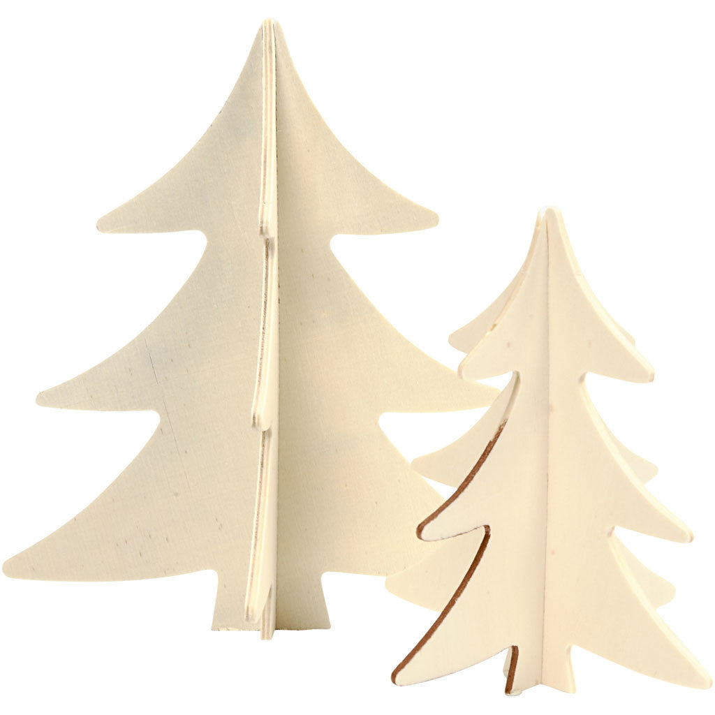 Kerstbomen, H: 13+18 cm, 2 stuk/ 1 doos [HOB-56712]