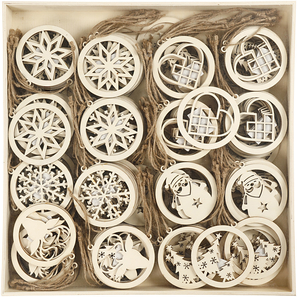 Kerstornamenten, d 8 cm, dikte 0,3 cm, 144 stuk/ 1 doos [HOB-56808]