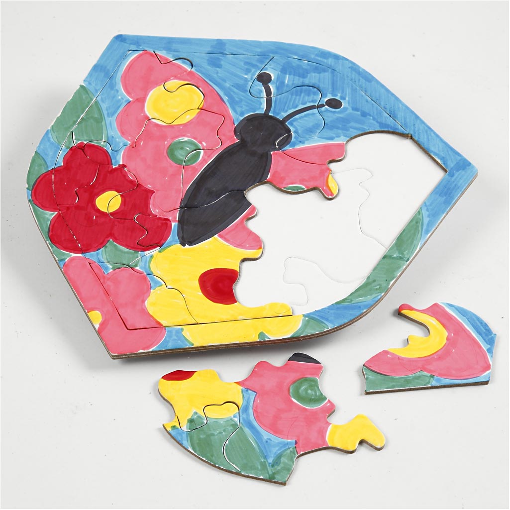 Puzzel, afm 17-21 cm, wit, 10 stuk/ 1 doos [HOB-57476]