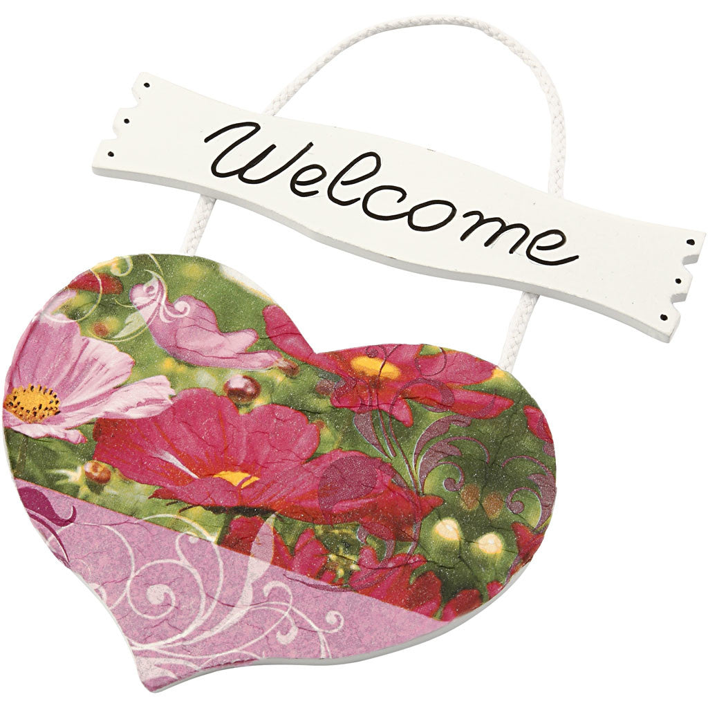 Hart met bord, afm 28x19 cm, dikte 5 mm, 1 stuk [HOB-574840]