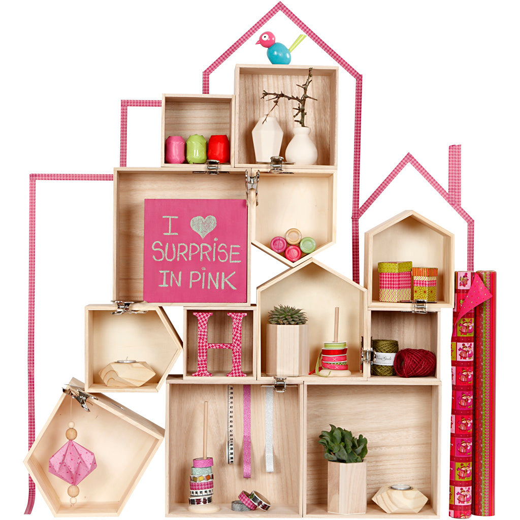 Houten voorraaddozen, vierkant, h: 15x15+21,5x21,5+28x28 cm, diepte 12,5 cm, Keizerin boom, 3stuks [HOB57637]