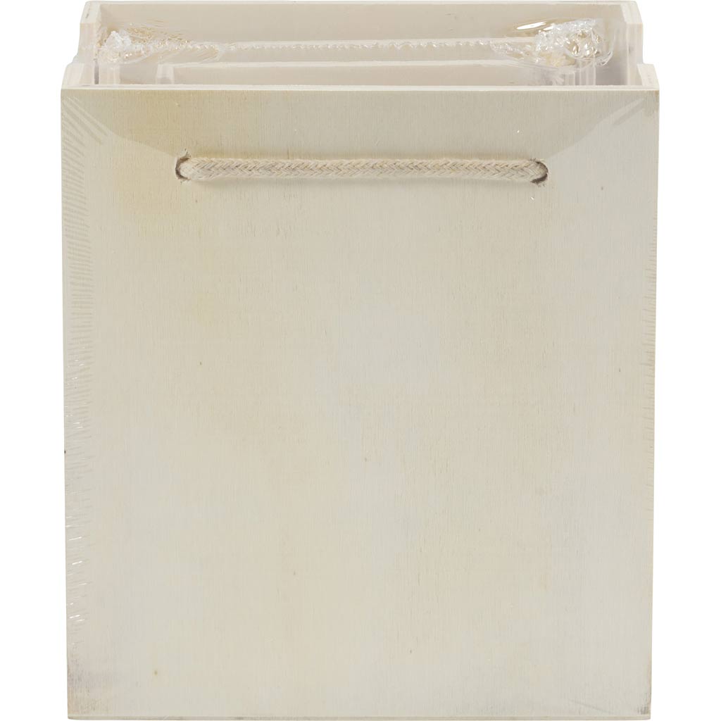 Tas met hengsel, H: 12+14+16 cm, D: 5+7+9 cm, B: 16+16,5+18 cm, 3 stuk/ 1 set [HOB-577420]
