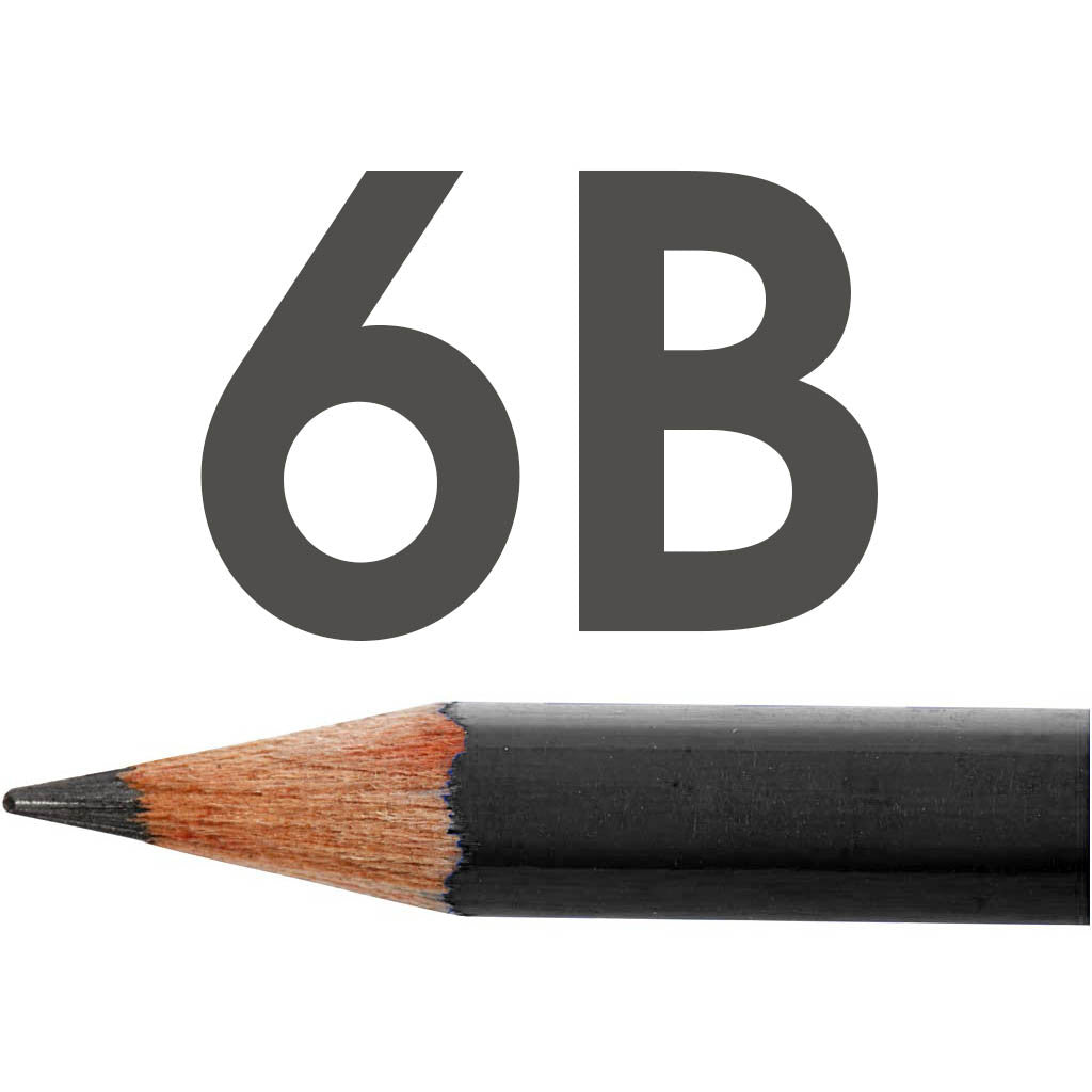 Art Design Tekenpotloden, d 6,9 mm, 6B, vulling 1,8 mm, 12 stuk/ 1 doos [HOB-57800]