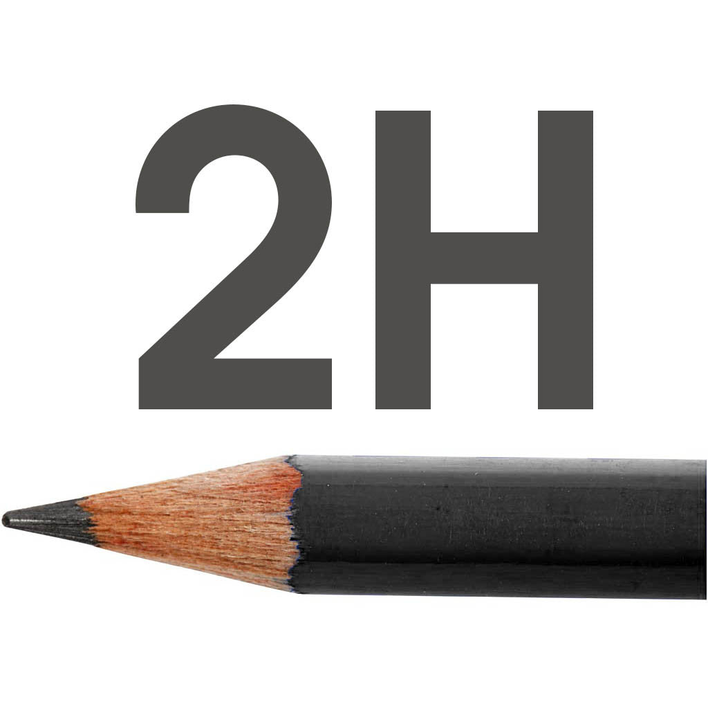 Art Design Tekenpotloden, d 6,9 mm, 2H, vulling 1,8 mm, 12 stuk/ 1 doos [HOB-57818]