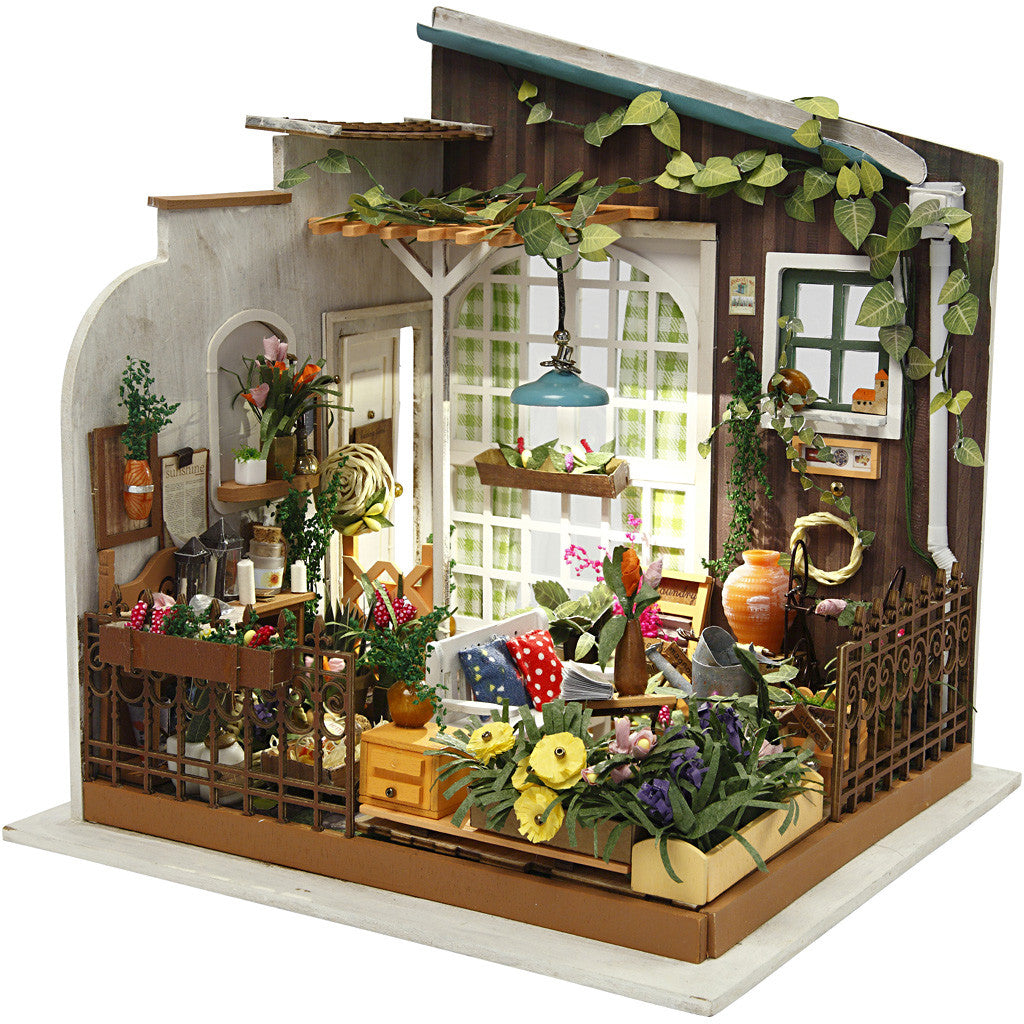 DIY Miniatuur kamer, Tuin, H: 21 cm, B: 19,5 cm, 1 stuk [HOB-57880]