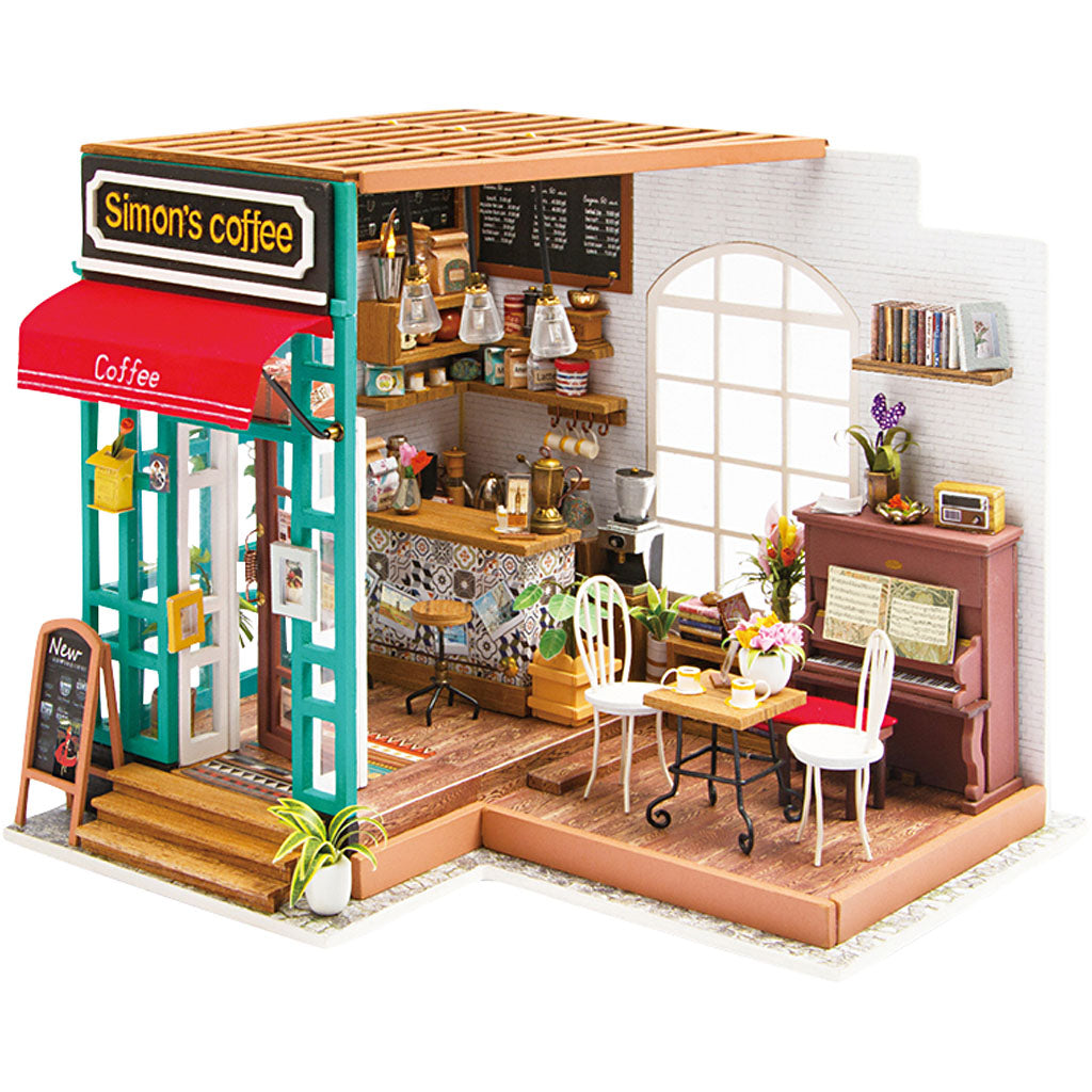 DIY Miniature Room, Coffee shop, H: 19 cm, L: 22,6 cm, W: 19,4 cm