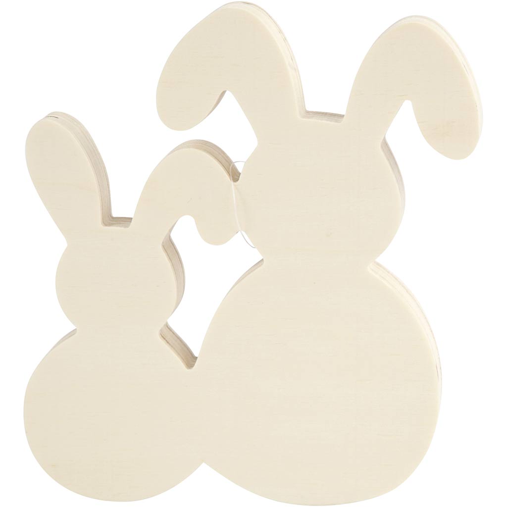 Bunnies, H: 17 cm, W: 16 cm, thickness 2 cm
