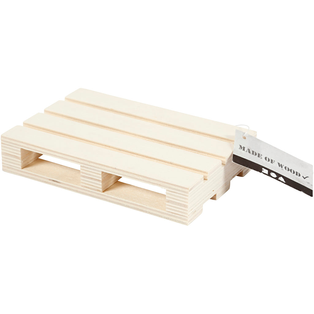 Minipallet, H: 2,5 cm, L: 12 cm, B: 8 cm, 1 stuk [HOB-57960]