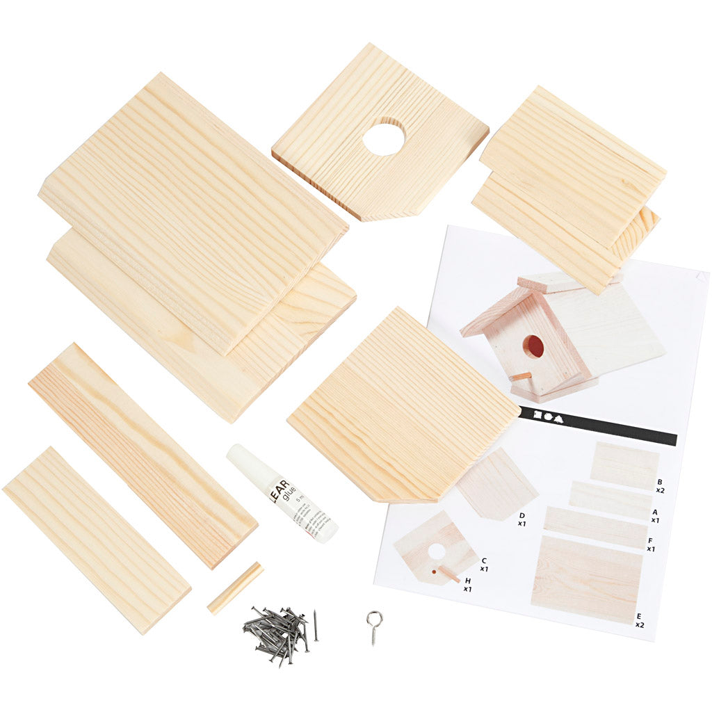 Vogelhuisje, H: 13 cm, D: 14,5 cm, B: 16 cm, 1 stuk [HOB-57967]