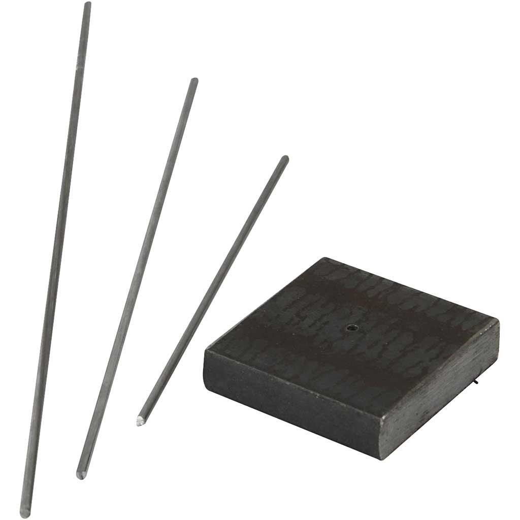 Metalen voet, afm 4x4x1 cm, gatgrootte 2 mm, 1 stuk [HOB-58030]