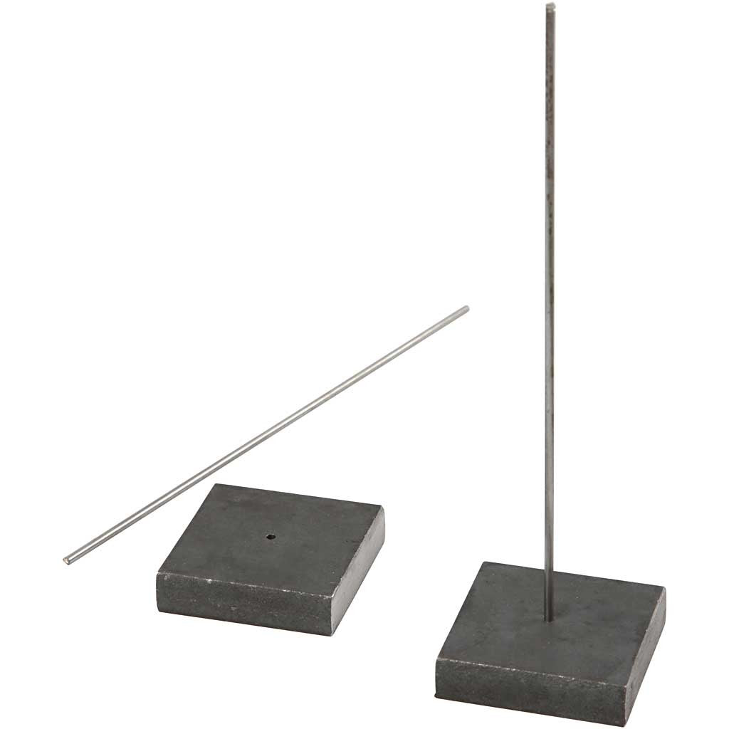 Metalen voet, afm 4x4x1 cm, gatgrootte 2 mm, 1 stuk [HOB-58030]