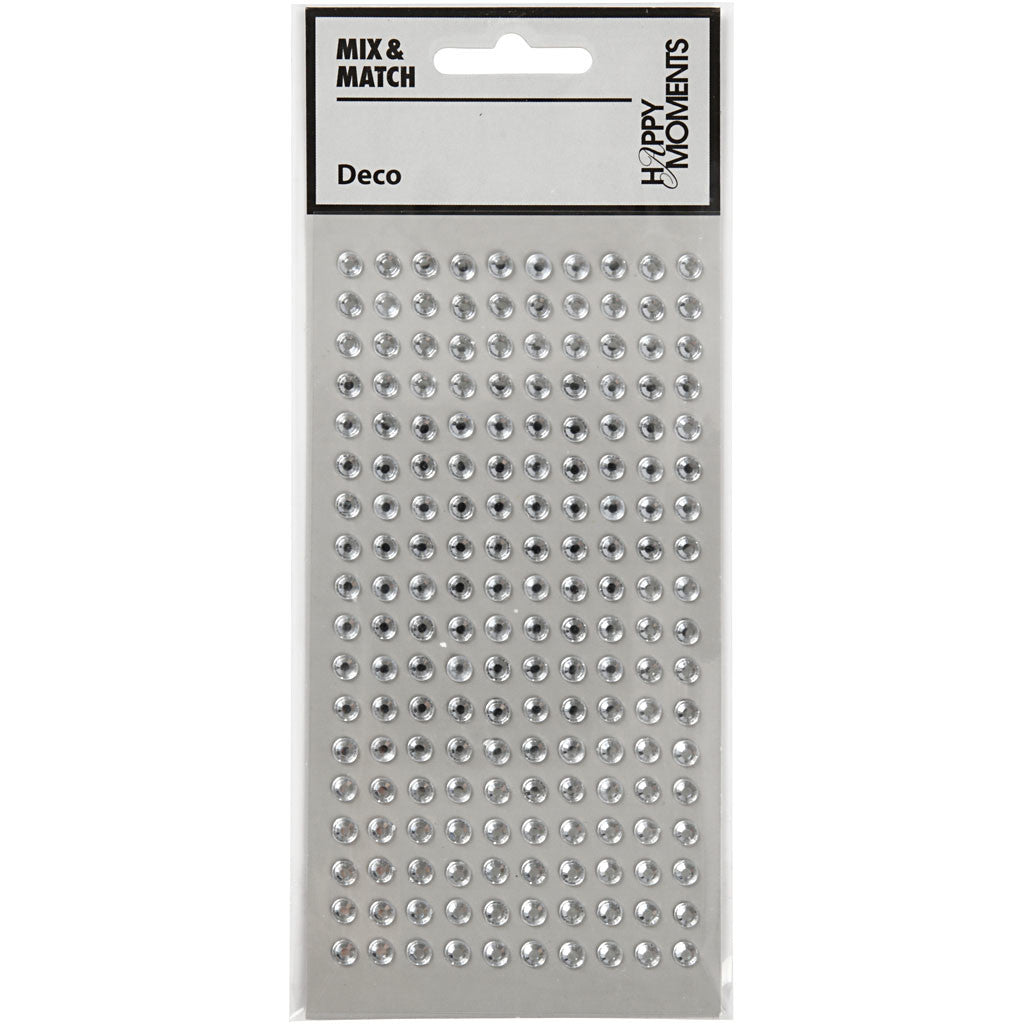 Strasstenen, d 5 mm, zilver, 144 stuk/ 1 doos [HOB-586042]