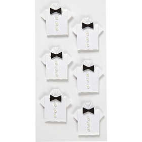 Stickers, overhemd, afm 33x35 mm, wit, 6 stuk/ 1 doos [HOB-586045]