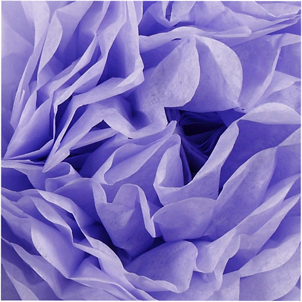 Pompon van papier, d 20+24+30 cm, 16 gr, paars, 3 stuk/ 1 doos [HOB-590005]