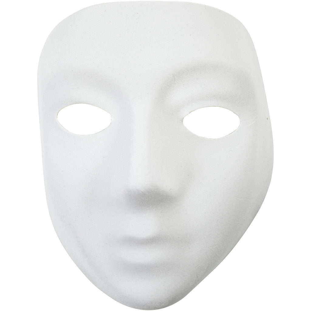 Masker, H: 17,5 cm, B: 14 cm, wit, 1 stuk [HOB-592440]