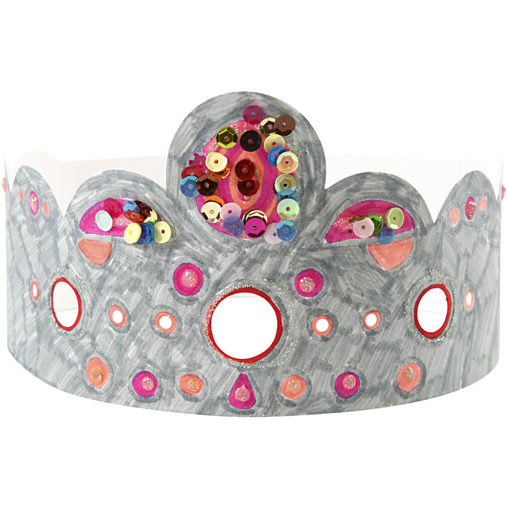 Kronen, H: 10-16,5 cm, L: 60 cm, 230 gr, wit, 50 stuk/ 1 doos [HOB-59263]