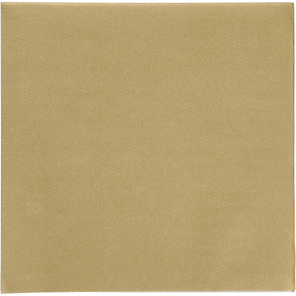 Servetten, afm 40x40 cm, 60 gr, goud, 20 stuk/ 1 doos [HOB-598019]