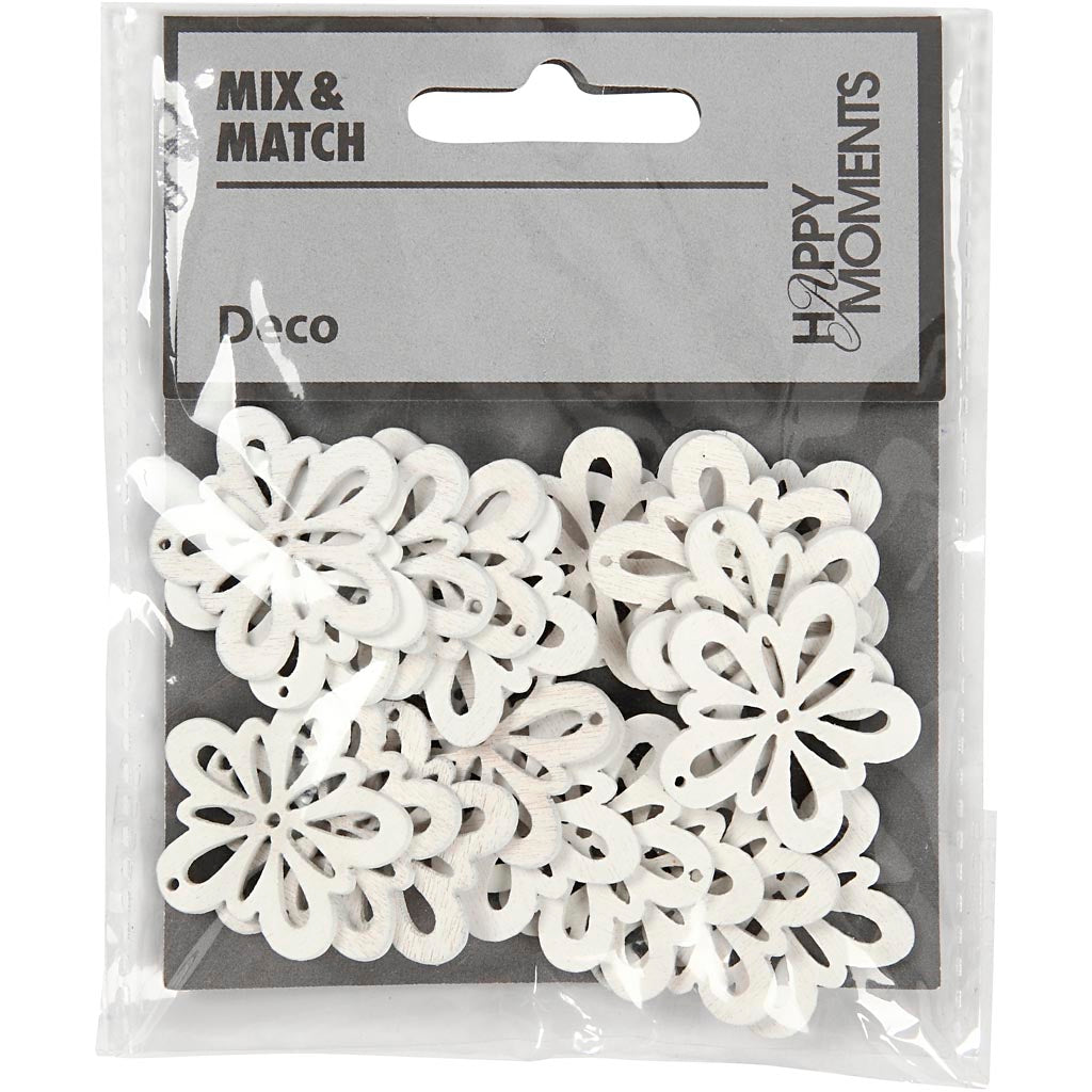 Bloem, d 27 mm, dikte 1,7 mm, off-white, 20 stuk/ 1 doos [HOB-599421]