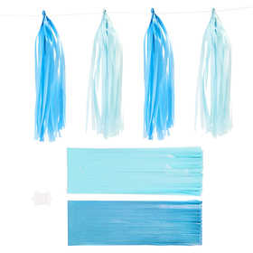 Tassels, afm 12x35 cm, 14 gr, blauw, lichtblauw, 12 stuk/ 1 doos [HOB-599808]