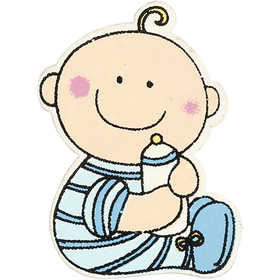 Baby, afm 24x35 mm, dikte 1,7 mm, lichtblauw, 10 stuk/ 1 doos [HOB-599811]