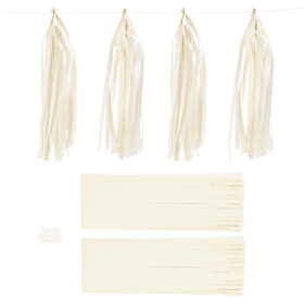 Tassels, afm 12x35 cm, 14 gr, off-white, 12 stuk/ 1 doos [HOB-599821]