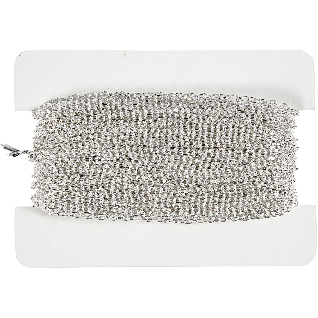 Jasseron, B: 2 mm, verzilverd, 20 m/ 1 stuk [HOB-60230]