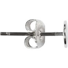 Oorstekers, L: 13 mm, verzilverd, 100 stuk/ 1 doos [HOB-603081]