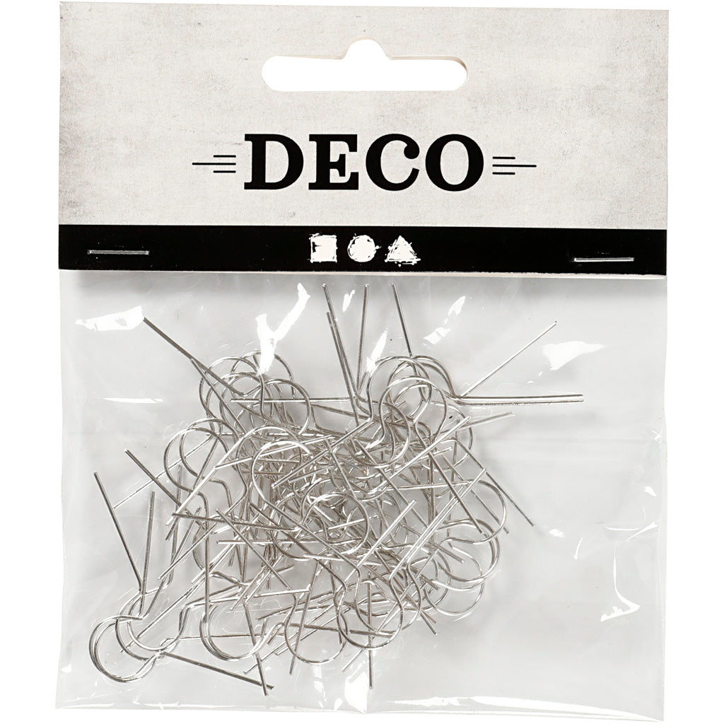 Metalen hanger, L: 22 mm, gatgrootte 8 mm, verzilverd, 50 stuk/ 1 doos [HOB-603630]
