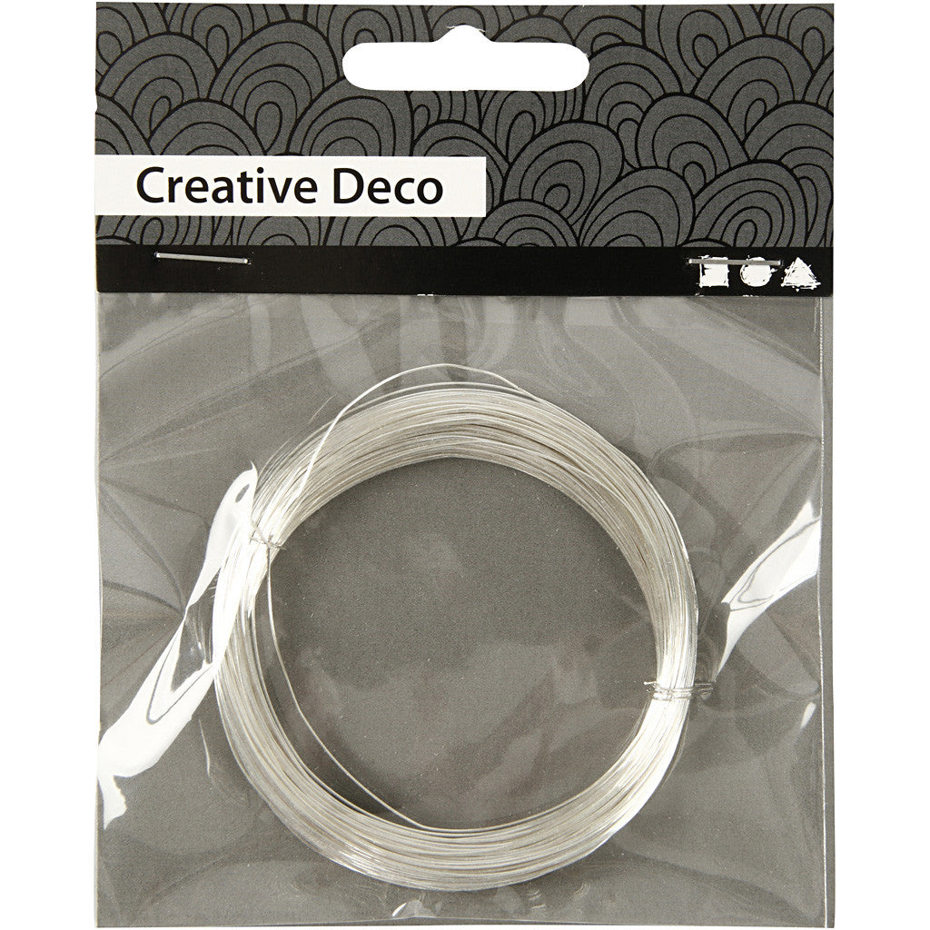 Verzilverd draad, dikte 0,4 mm, verzilverd, 20 m/ 1 rol [HOB-61004]