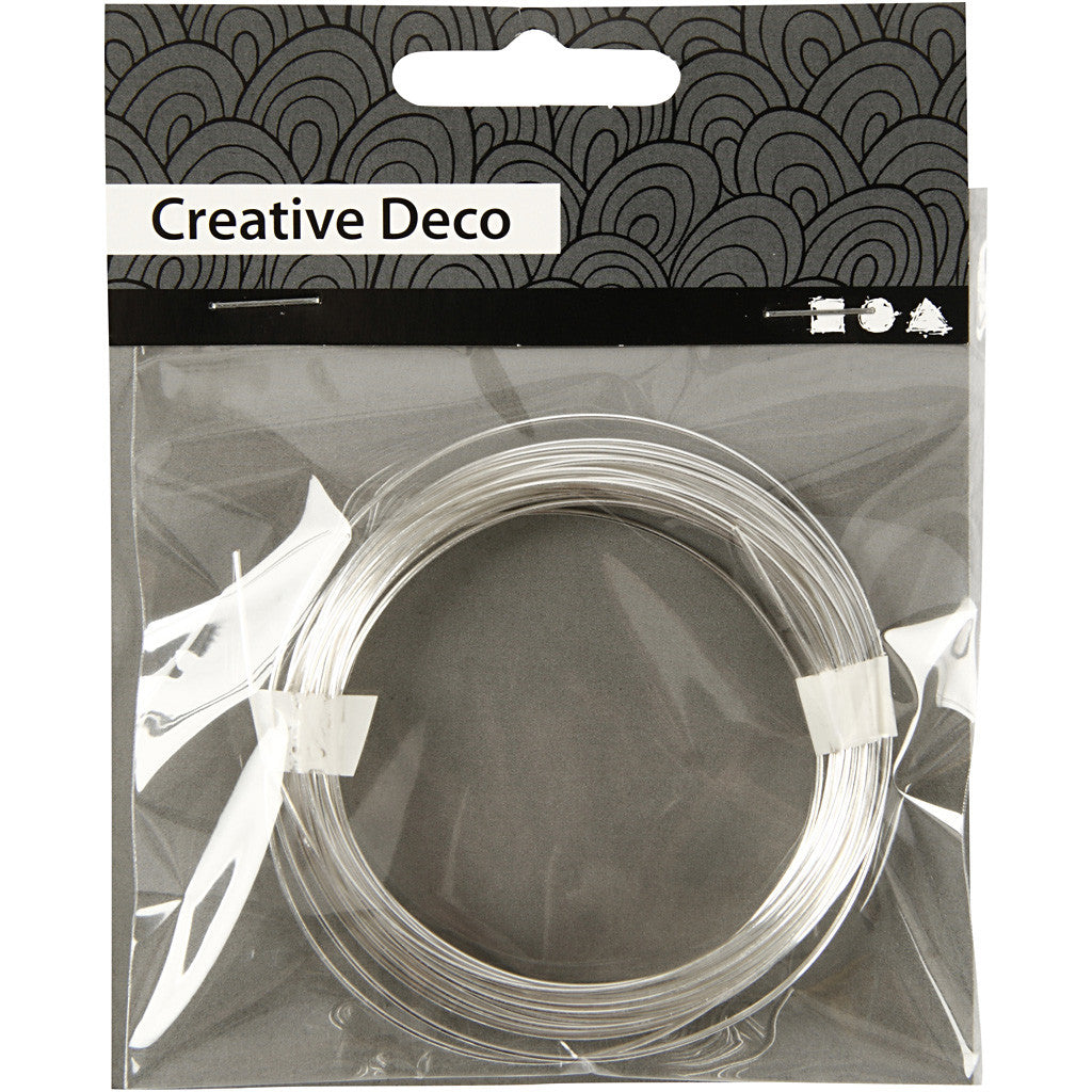 Verzilverd draad, dikte 0,8 mm, verzilverd, 6 m/ 1 rol [HOB-61008]