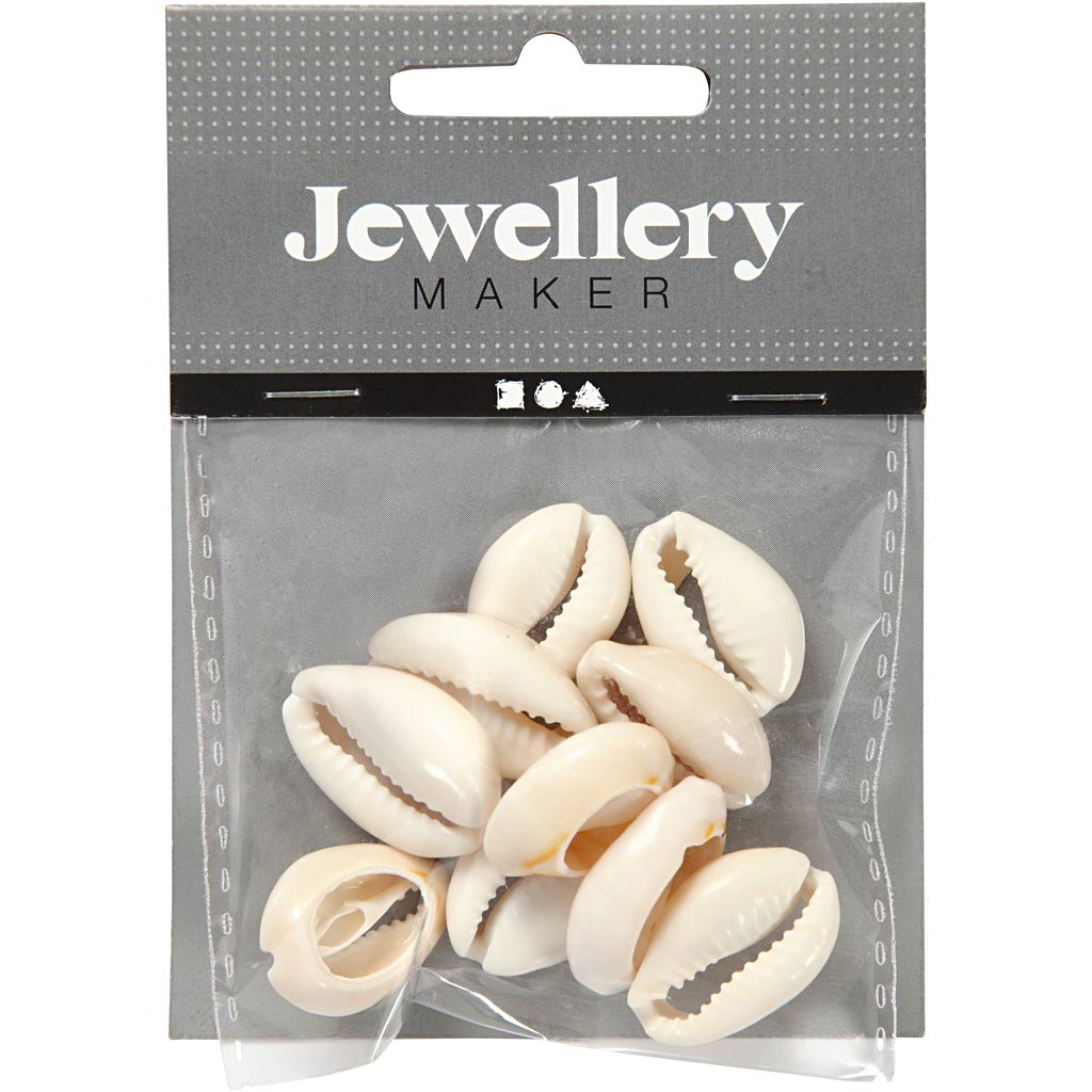 Schelpen, L: 20 mm, naturel, 12 stuk/ 1 doos [HOB-61016]