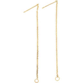 Oorbellen van ketting, L: 70 mm, verguld, 1 paar [HOB-61045]