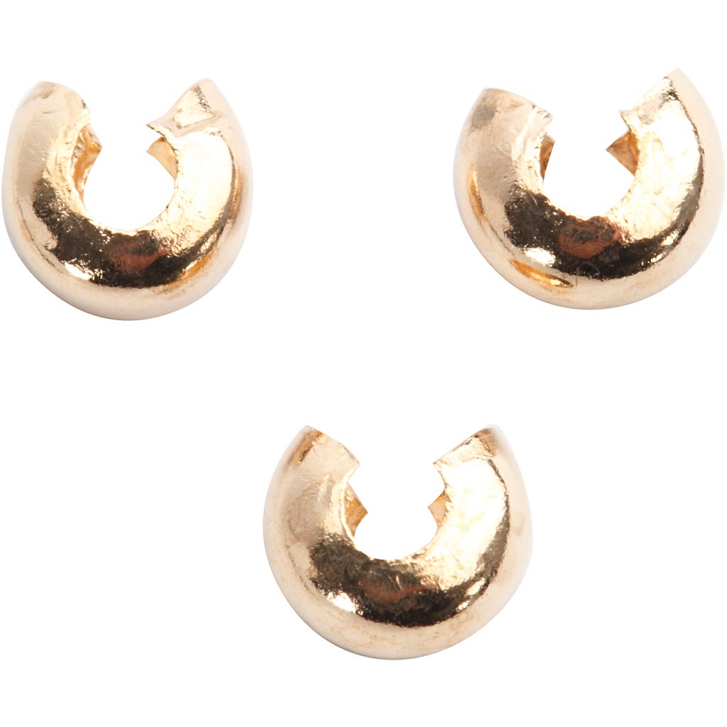 Metalen hoes, d 5 mm, verguld, 50 stuk/ 1 doos [HOB-610630]
