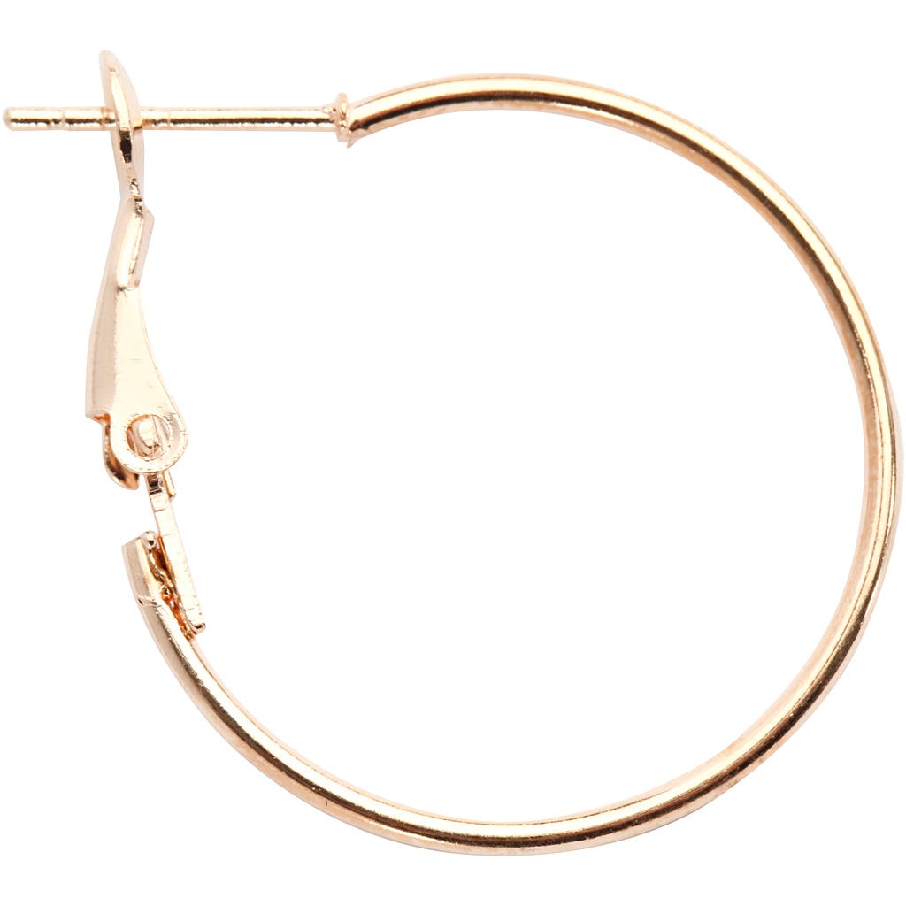 Oorbellen, d 25 mm, verguld, 8 stuk/ 1 doos [HOB-61067]