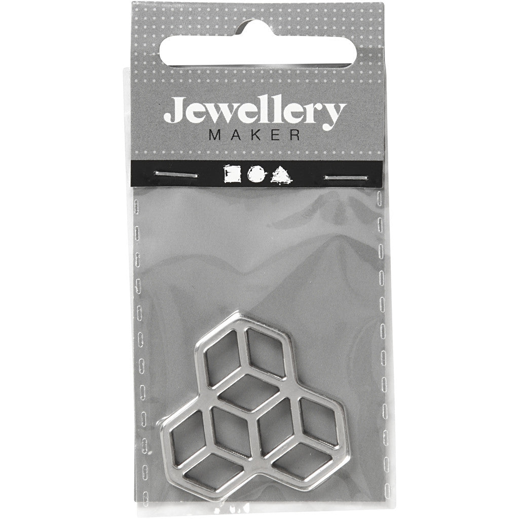 Sieraden hanger, d 30 mm, verzilverd, 1 stuk [HOB-61165]