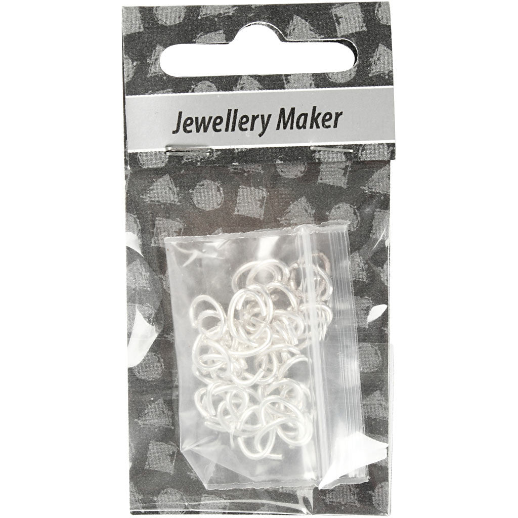 Ring, ovaal, dikte 1 mm, verzilverd, 40stuk/ 1 doos [HOB-613740]