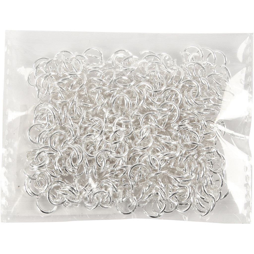 Ringen, afm 7 mm, dikte 1 mm, verzilverd, 400 stuk/ 1 doos [HOB-61378]