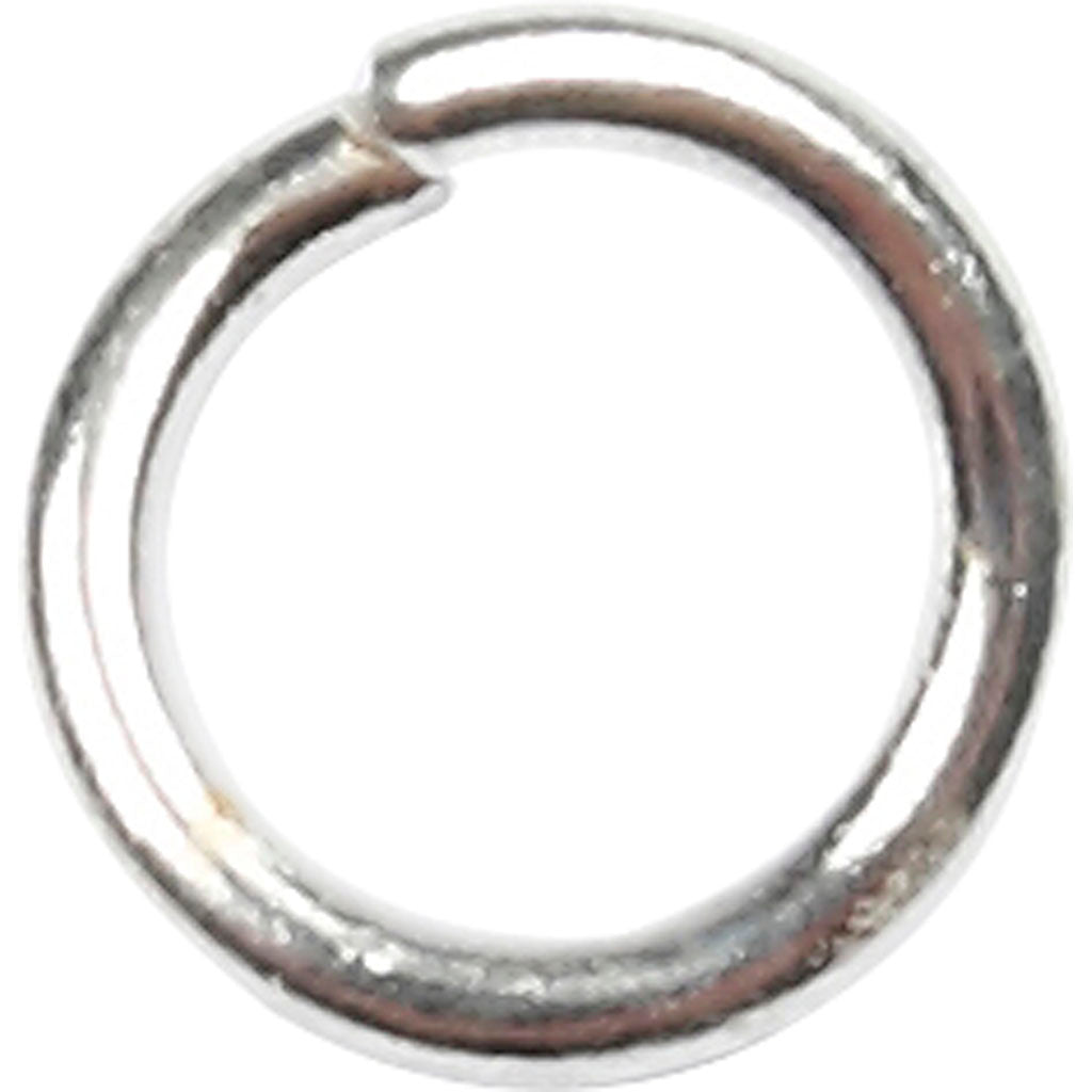 Jump Ring, size 4,4 mm, thickness 0,7 mm, silver-plated, 500 pc