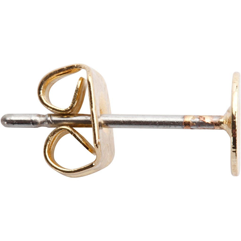 Oorstekers, L: 13 mm, verguld, 10 stuk/ 1 doos [HOB-613990]